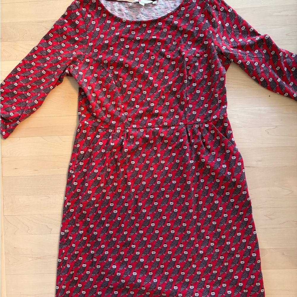 Red Owl print Dress